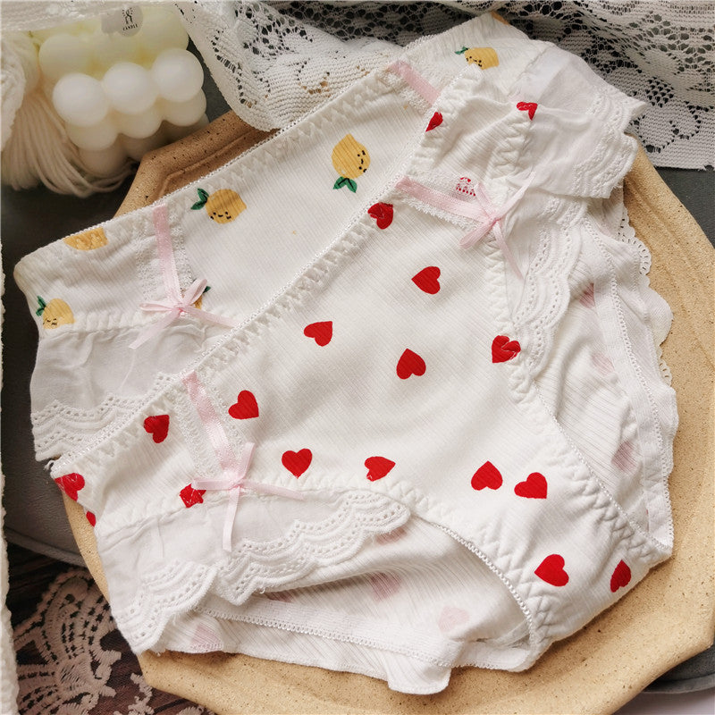 Women's Sweet Little Princess Cute Cotton Lace Panties