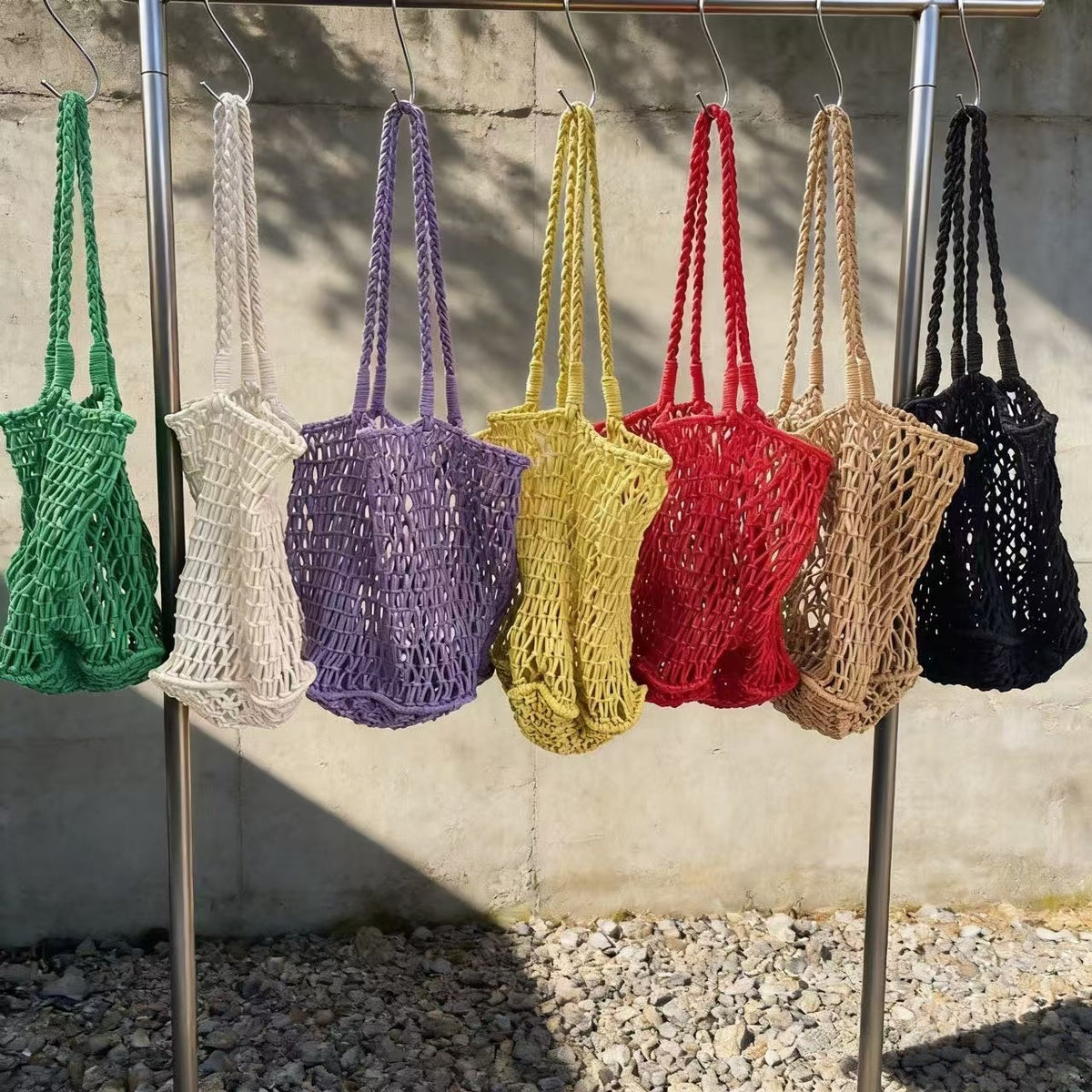 Thread Woven Large Capacity Mesh Hollow Handmade Fashion Bags