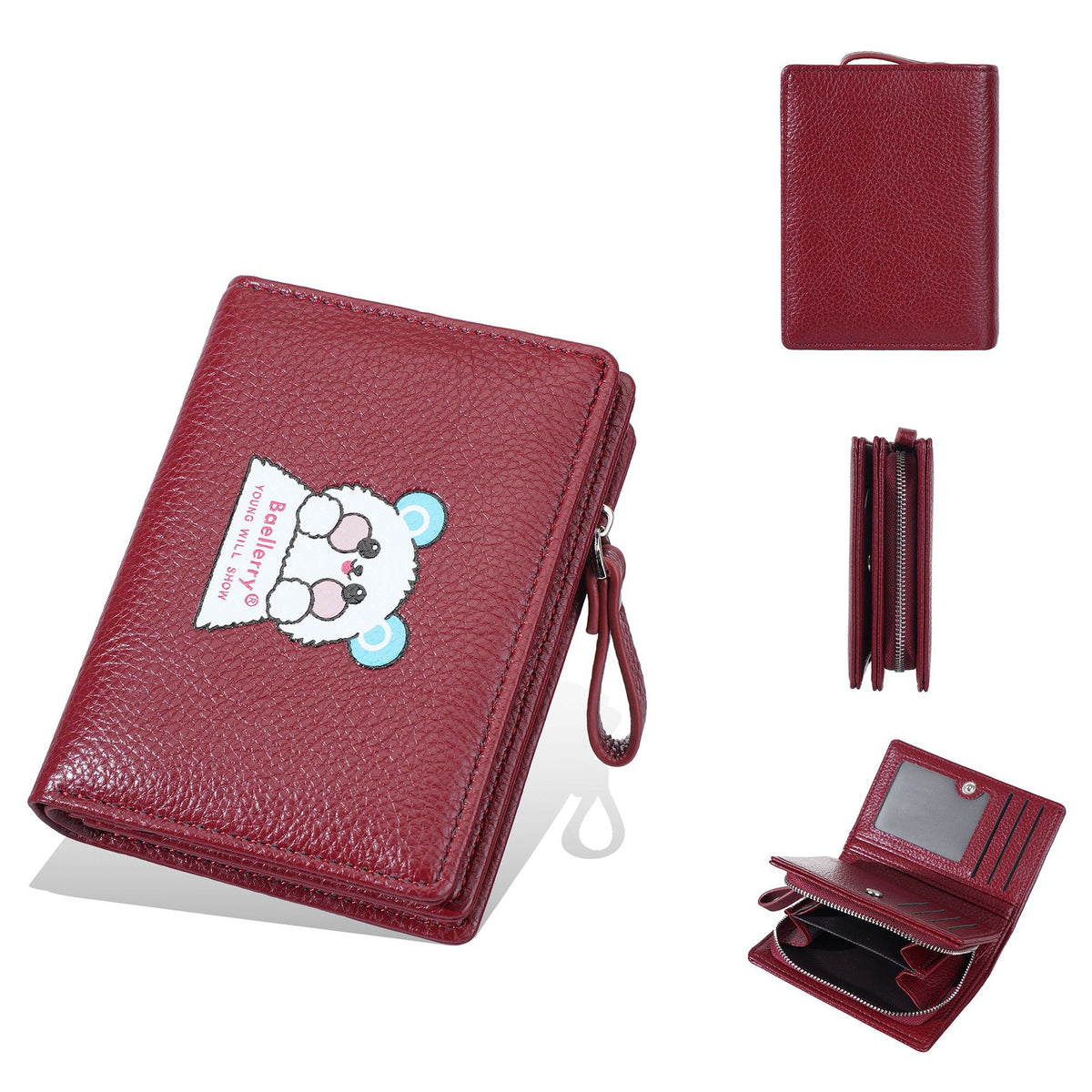 Women's Short Korean Cute Bear Printed Stylish Portable Ladies Wallet