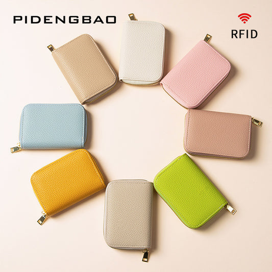 Attractive Swiping Expanding Multiple Slots Zipper Purses