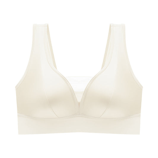 Women's Deep V Wide Shoulder Underwear One-piece Cup Bras