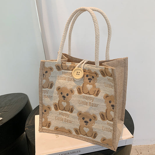 Women's Linen Outing Style Lunch Box Bags