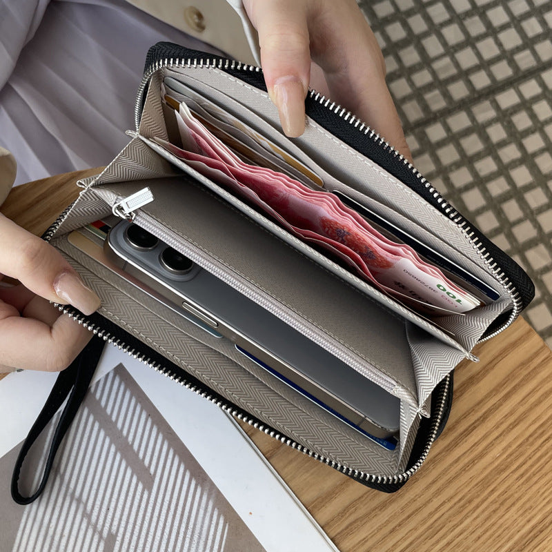 Women's Simple Fashion Long First Layer Cowhide Ladies Wallet