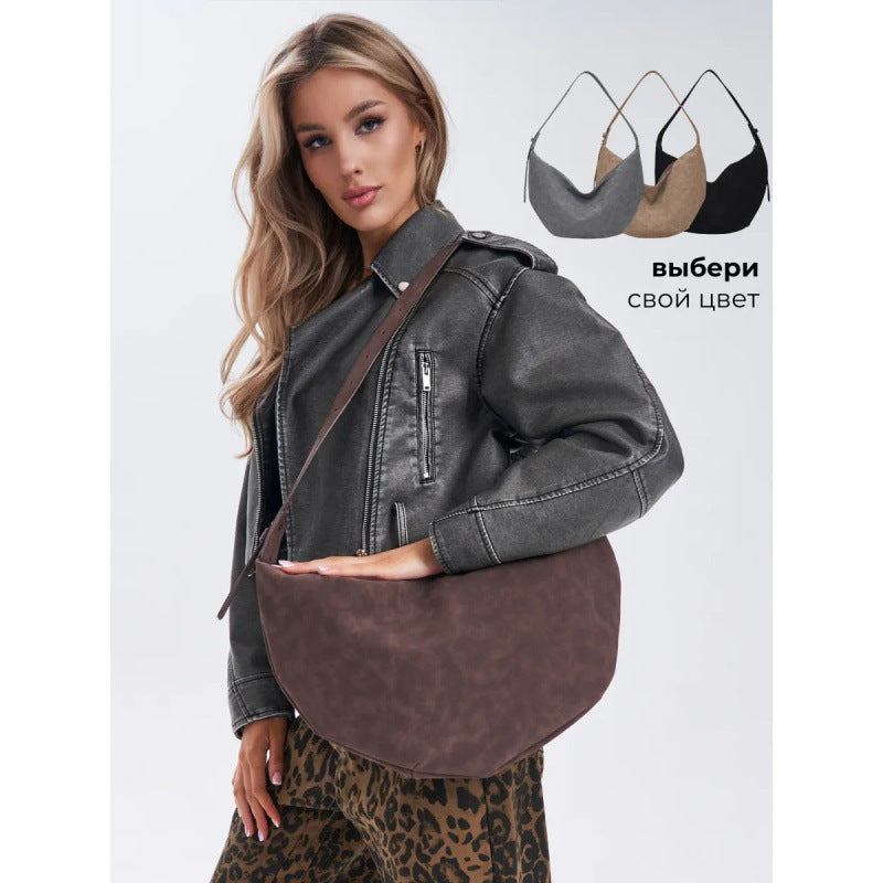 Women's Dumpling Soft Fashion Retro Design Advanced Women's Messenger Bag