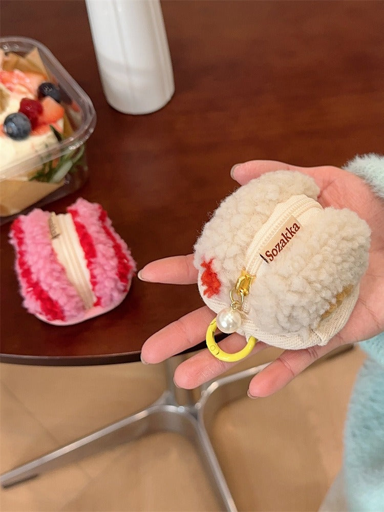 Cute Plush Woolen Soft Cloth Shell Cosmetic Bags