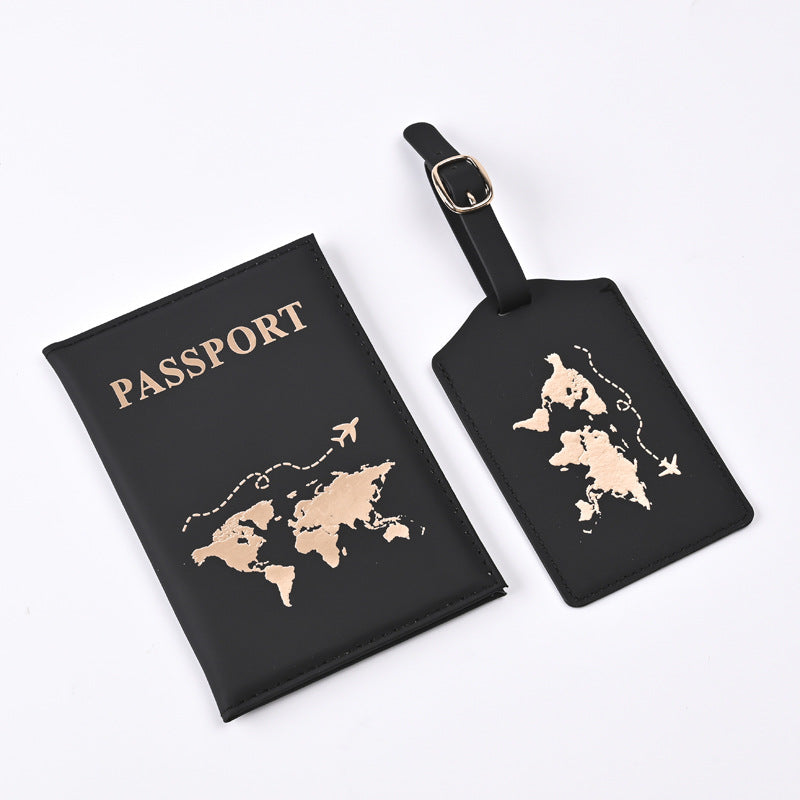 Trend Map Bronzing Passport Cover Tag Ticket Luggage