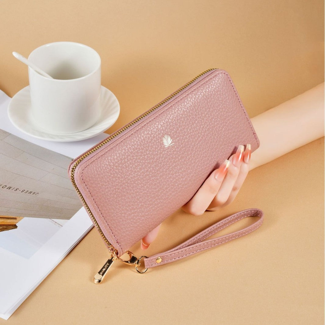 Women's Lychee Pattern Solid Color Fashion Simple Large Capacity Ladies Wallet