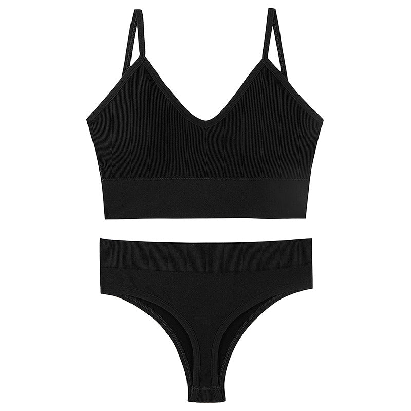 Women's French Suit Wireless Push Up Thin Lingerie Sets