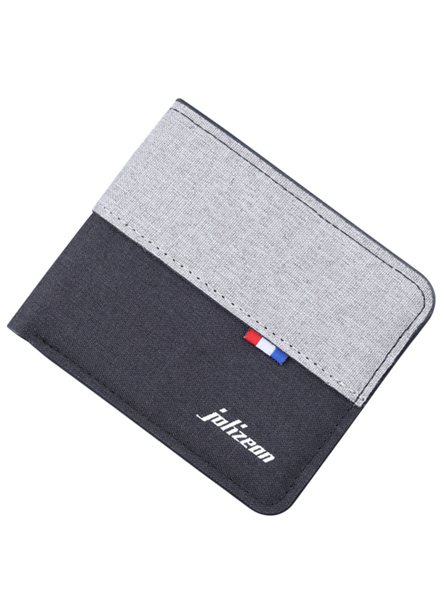 Men's Canvas Folding Denim Dollar Contrast Color Men's Wallets