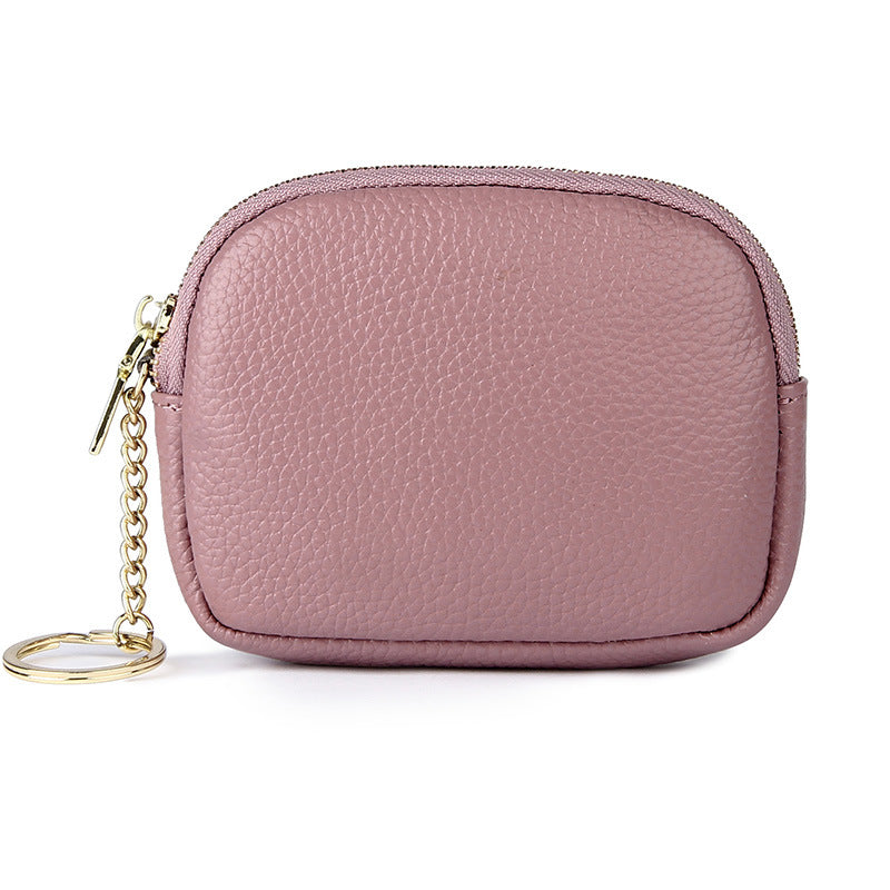 Women's Layer Cowhide Candy Color Storage Mini Coin Purses