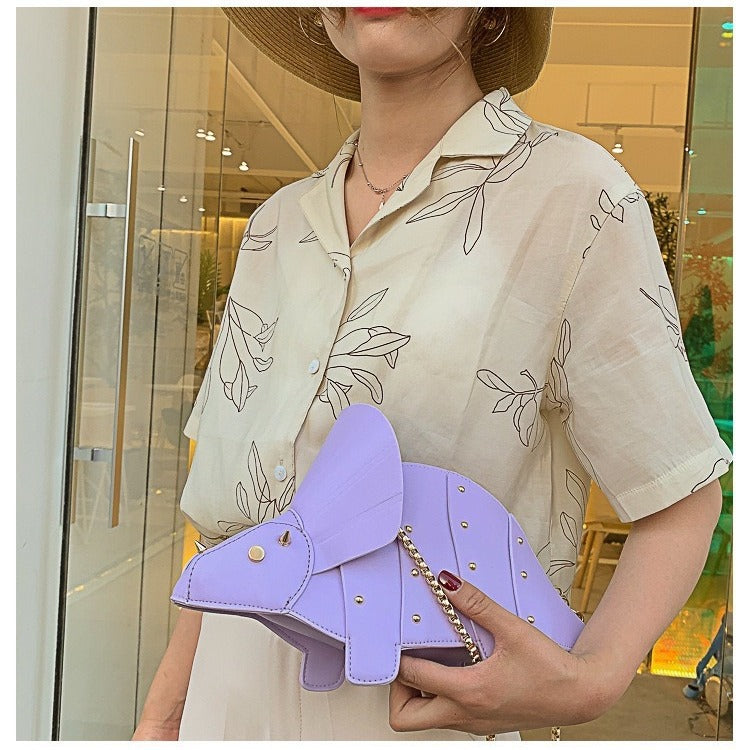 Women's Funny Personality Triceratops Dinosaur Style Rivet Women's Messenger Bag