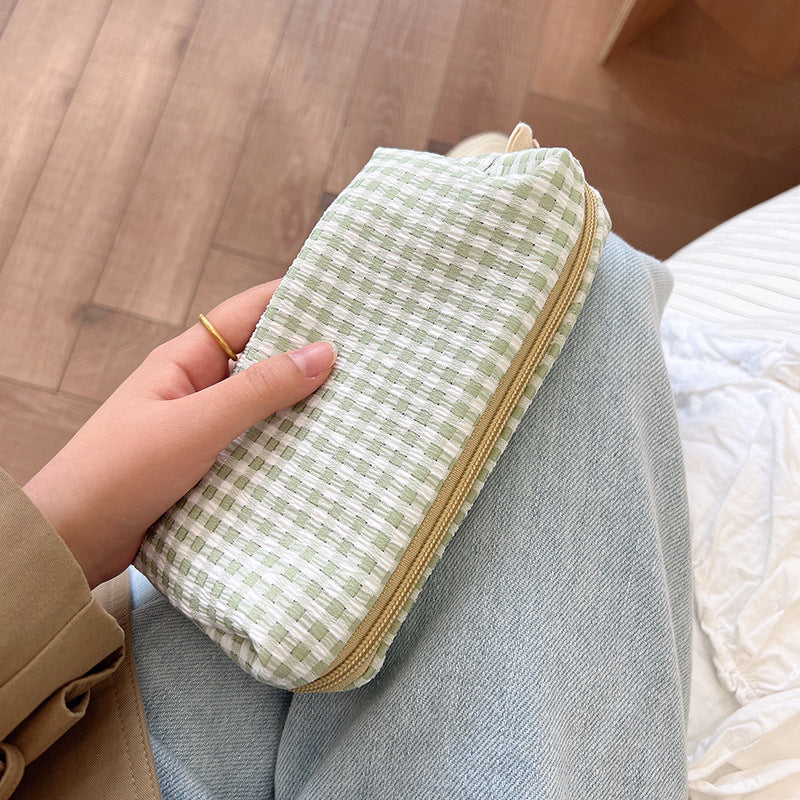 Women's Plaid Mascara Eyebrow Pencil Storage Three-dimensional Makeup Bag
