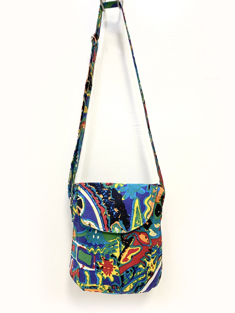 Forest Light Ethnic Print Linen Cotton Fabric Shoulder Bags