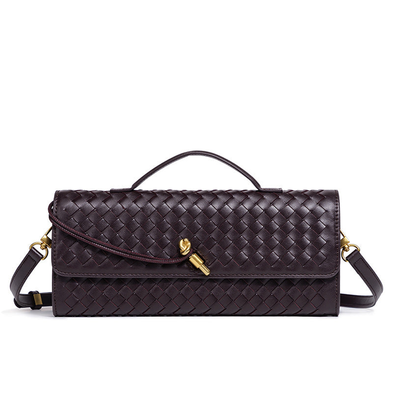 Women's Woven Baguette Fashion Horizontal Clutch Organ Bags