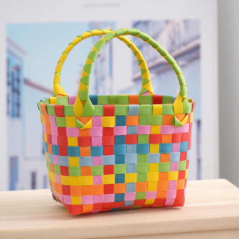 Children's Basket Woven Prototype Portable Vegetable Gift Birthday Handbags