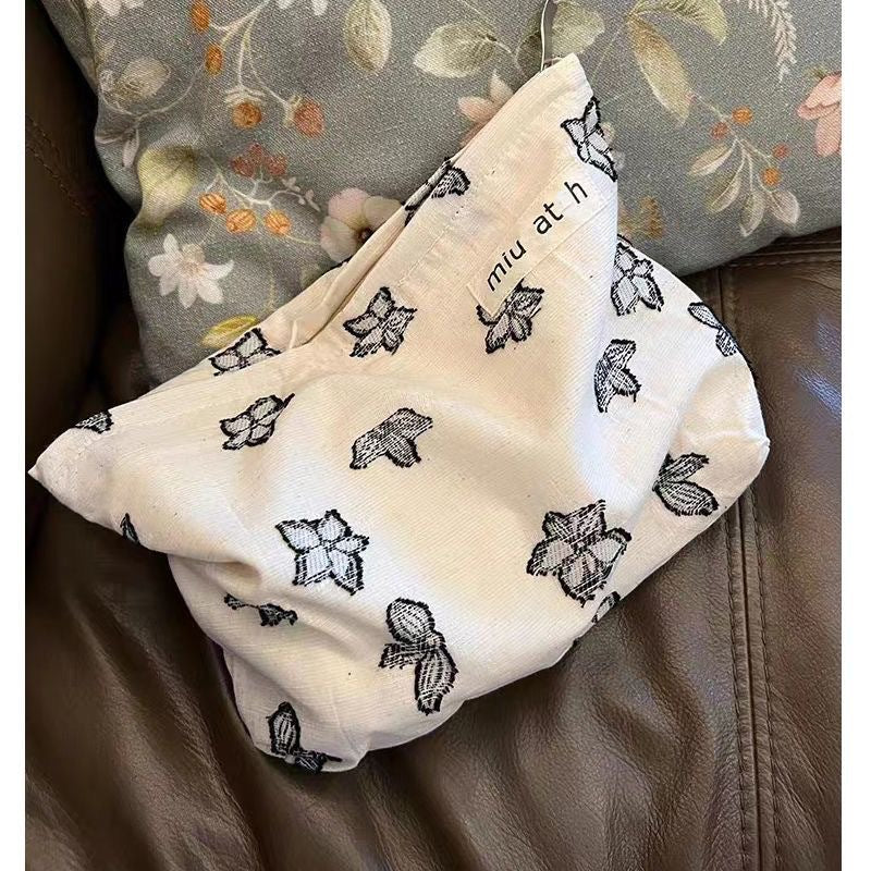 Large Capacity Portable Fresh Floral Buggy Cosmetic Bags