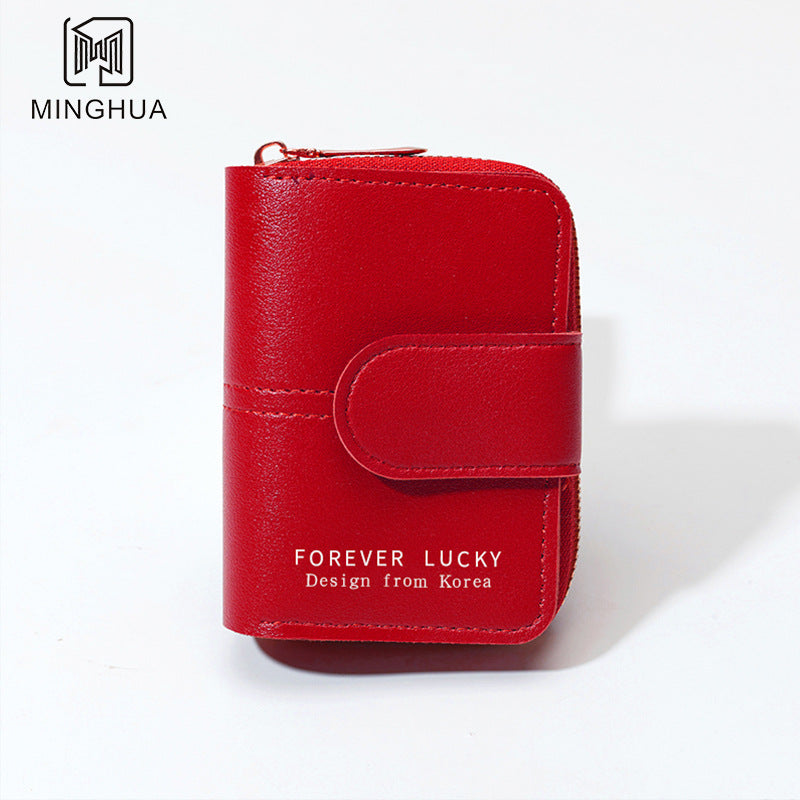 Women's Short Solid Color Summer Button Zipper Ladies Wallets