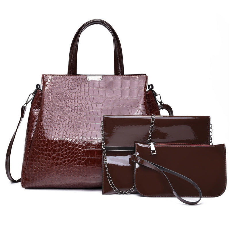 Women's Match Sets Autumn Fashion Crocodile Pattern Women's Shoulder Bag