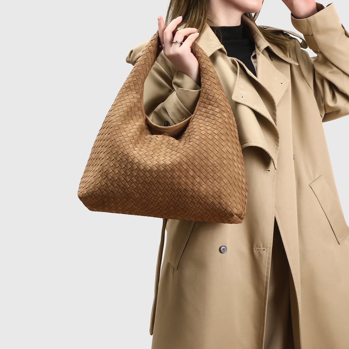 Woven Large Capacity Portable Underarm Simple Leisure Women's Shoulder Bag