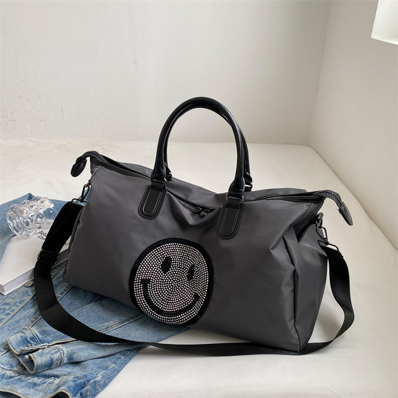 Women's Lightweight Big Business Trip Cartoon Smiley Travel Bags