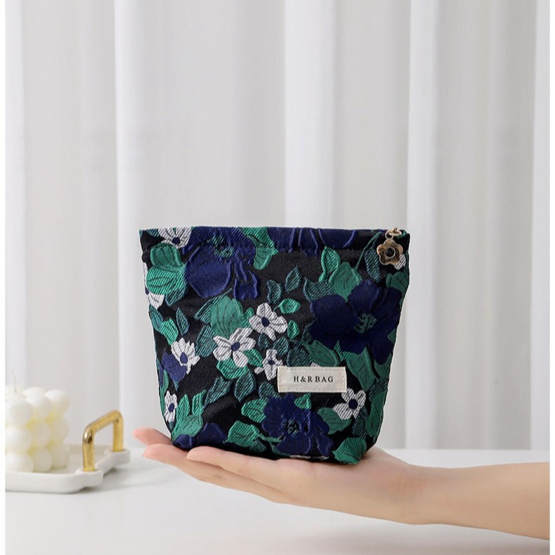 Embroidery Hand-held Portable Canvas Storage Skin Handbags