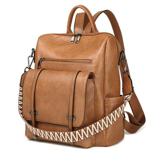 Women's Retro High-grade Soft Leather Large Capacity Backpacks