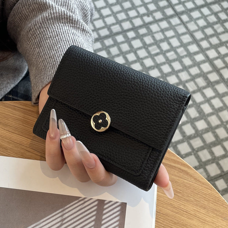 Women's Leather Short Exquisite Multi Slots Large Coin Purses