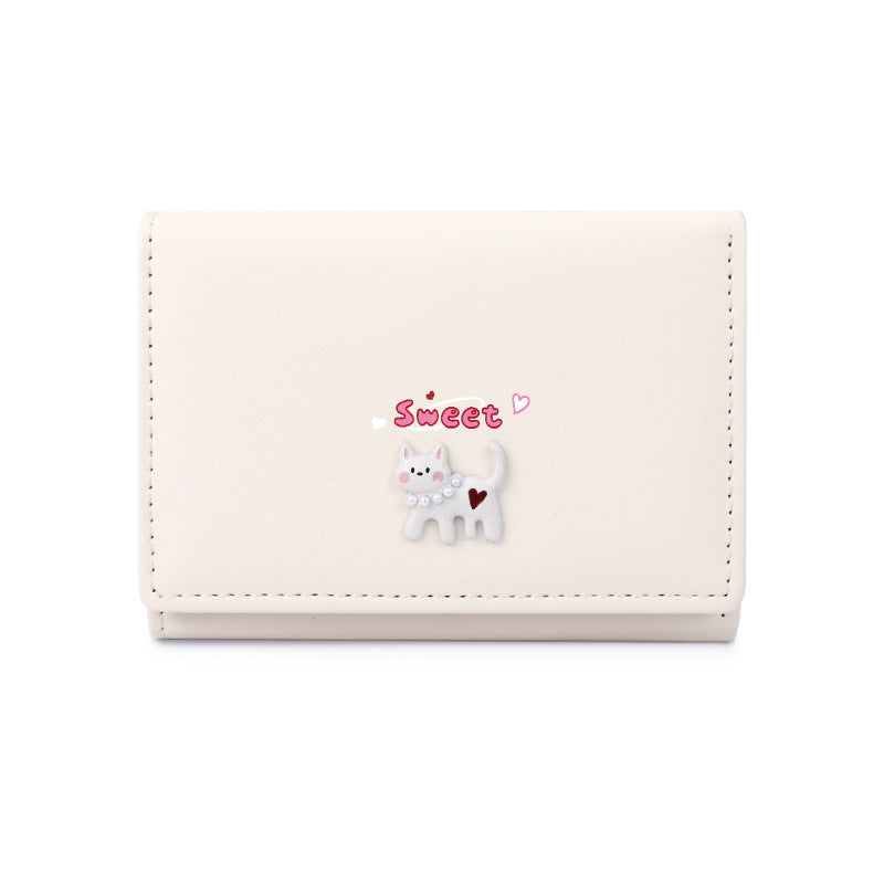Women's Solid Color High-grade Kitten Cute Short Purses