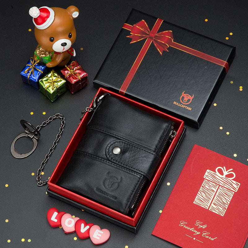 Genuine Vertical Mobile Send Greeting Husband Gift For Males Box Men's Wallets