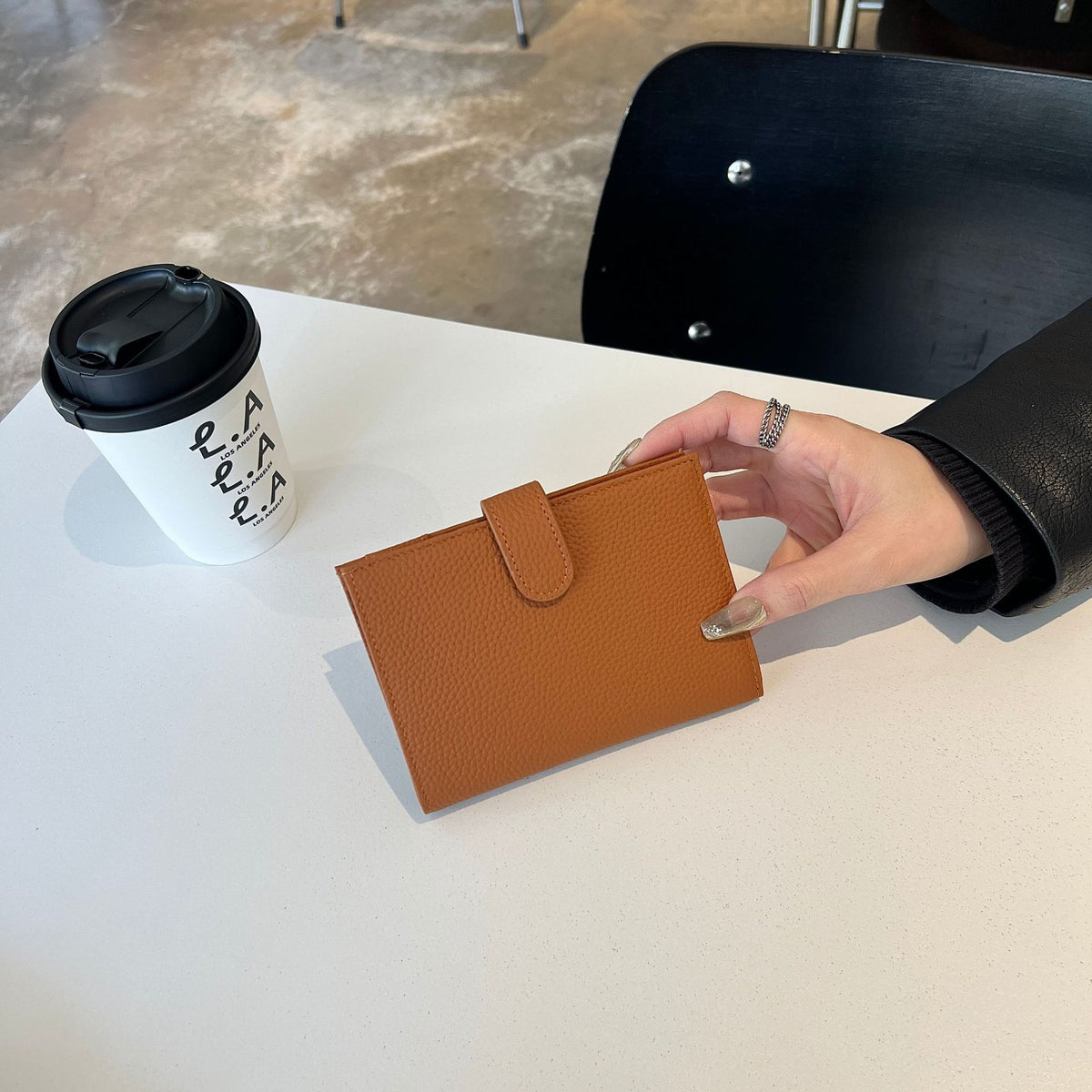 Leather Passport Wrapper Credentials Storage Zipper Ladies Wallet
