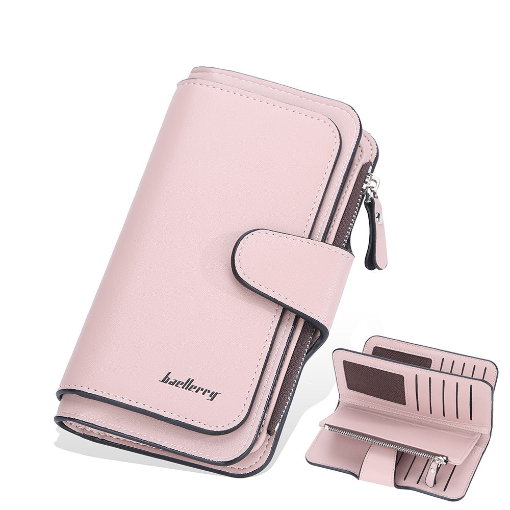 Women's Long Korean Style Zipper Hasp Multiple Slots Coin Purses