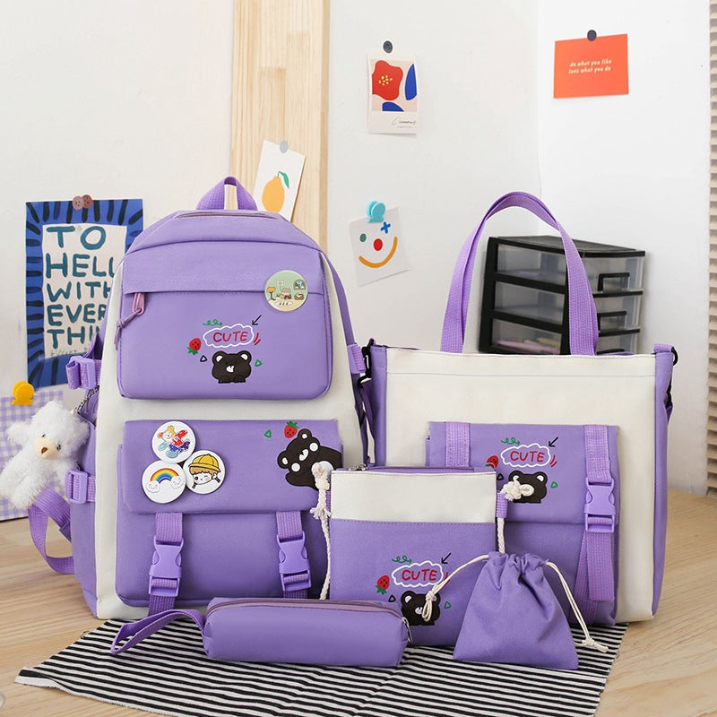 Comfortable Campus Cute Primary Junior's Simple Backpacks