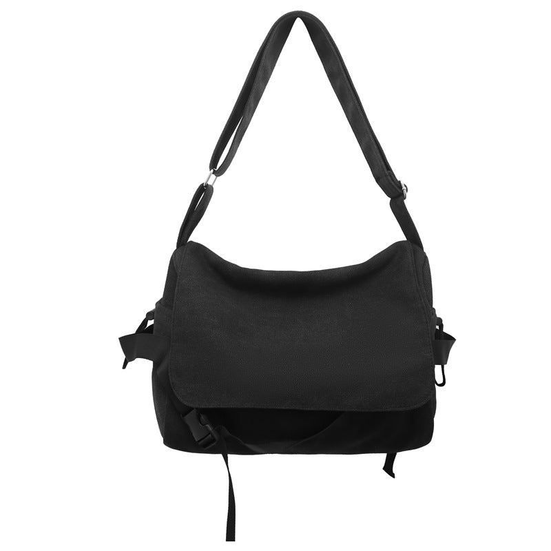 Women's & Men's Korean Style Idle Large Capacity Canvas Solid Bags