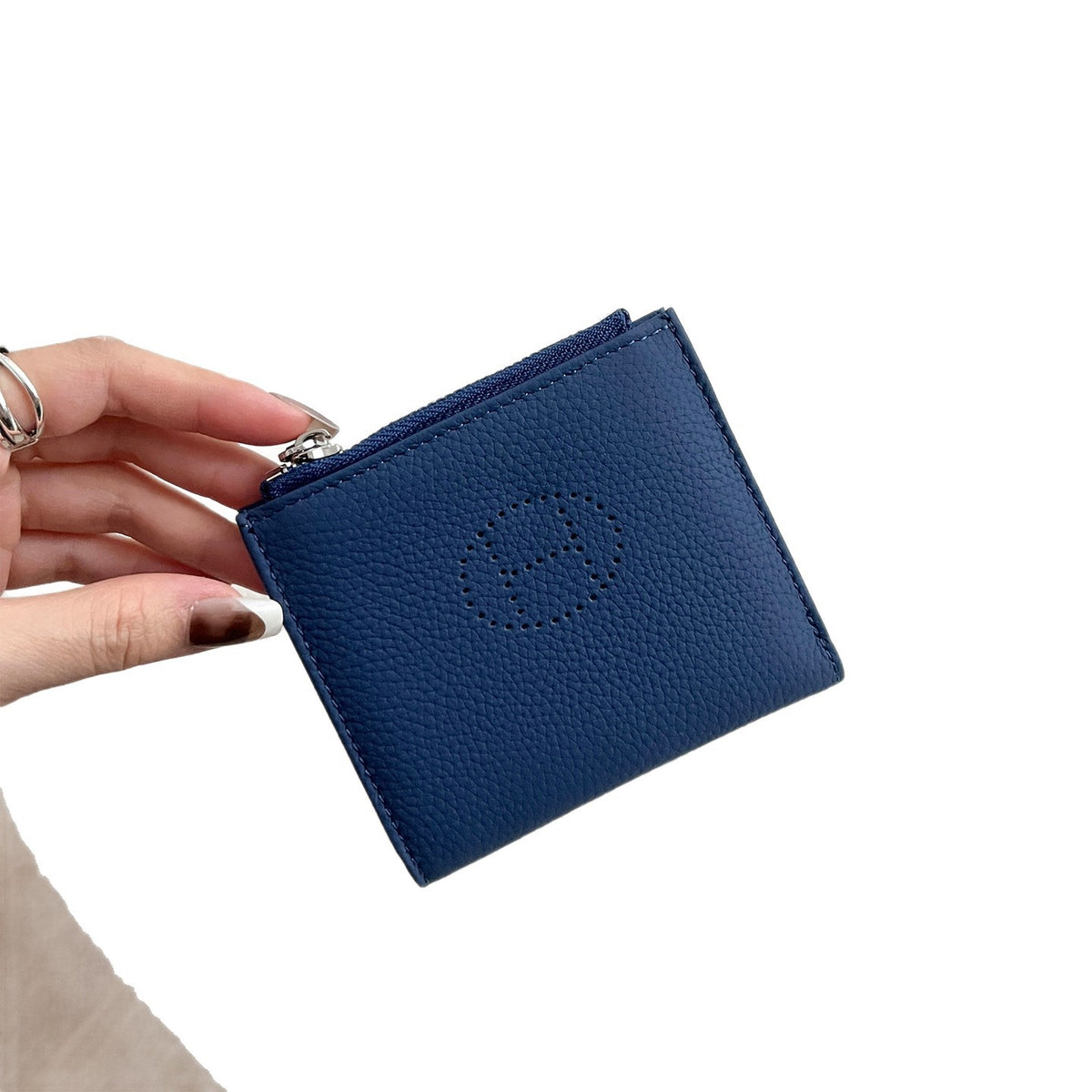 Female Short One Hollow Mini Cowhide Card Holder