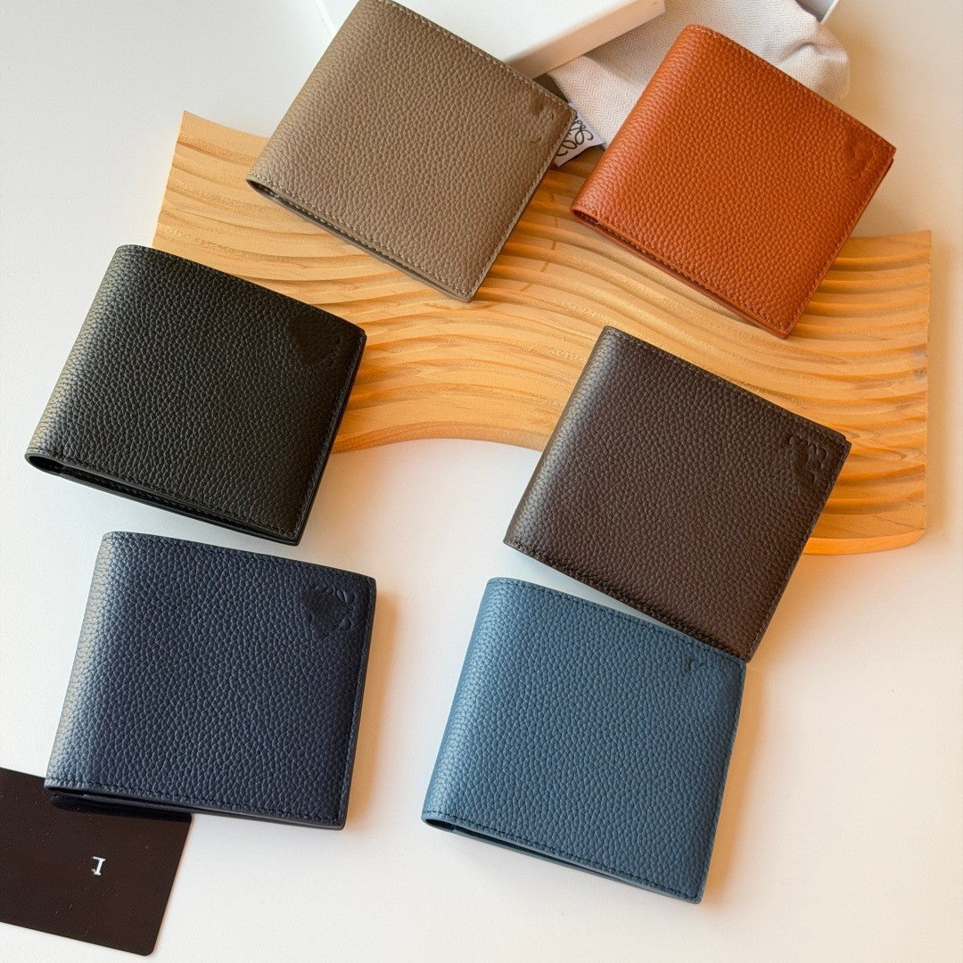 Men's Lychee Pattern Solid Color Large Capacity Simple Men's Wallet