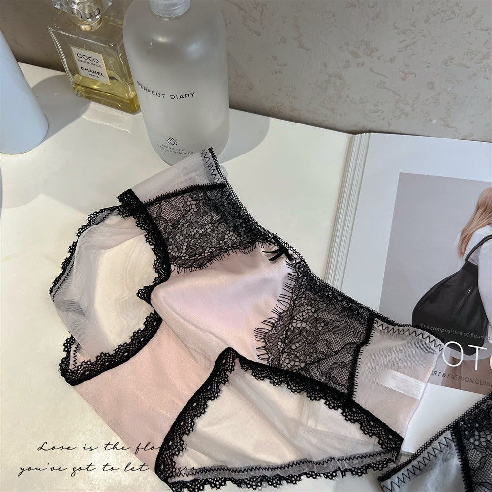 Women's Retro High Luxury Lace Underwear French Eyelash Stitching Panties