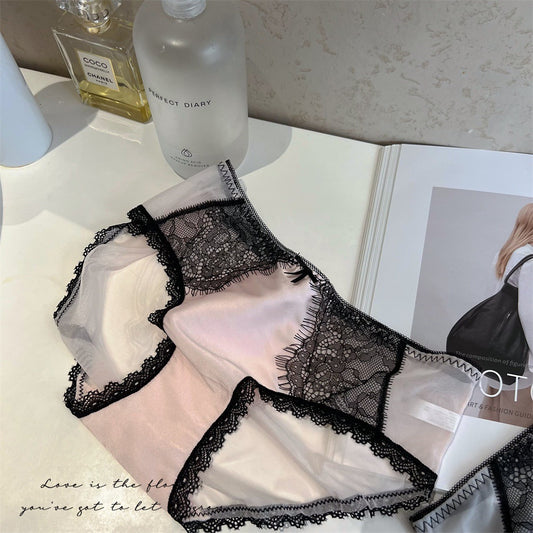Women's Retro High Luxury Lace Underwear French Eyelash Stitching Panties