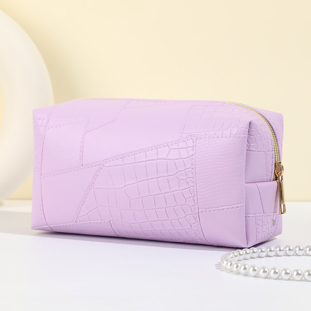 Women's Simple Crocodile Pattern High-grade Large Capacity Storage Waterproof Portable Cosmetic Bags