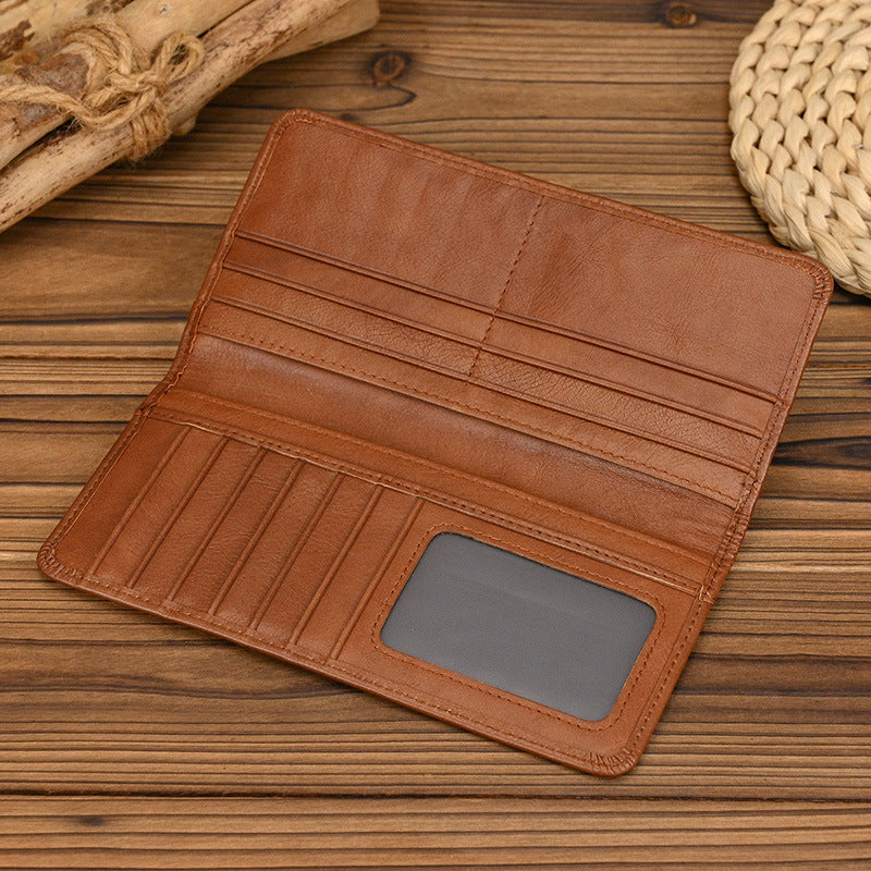 Men's Long Genuine Leather Multi Slots First Layer Men's Wallet
