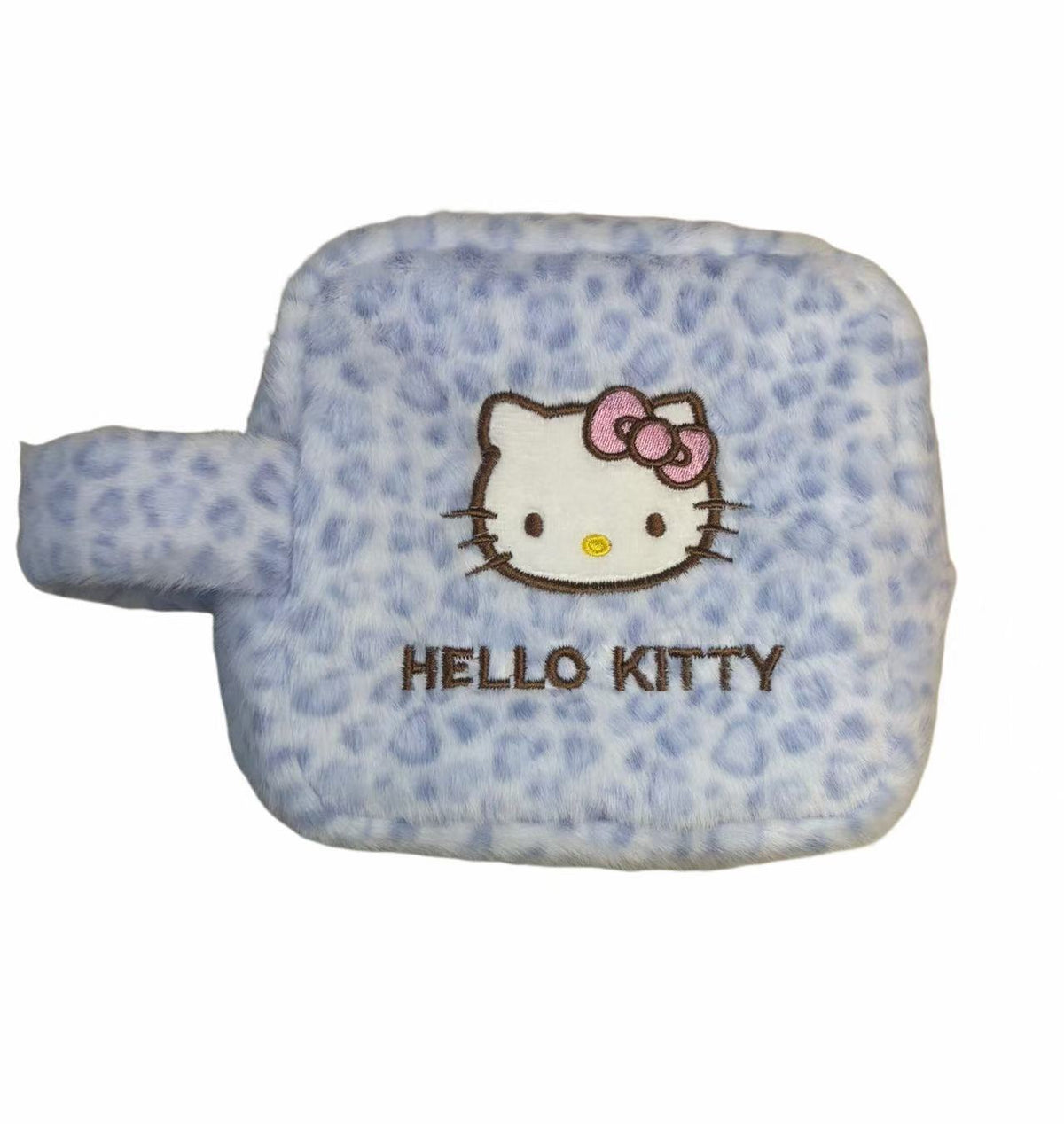 Women's Plush Leopard Print Large Capacity Storage Portable Wash For Going Makeup Bag