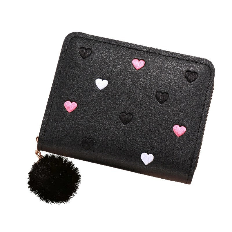 Zipper Short Exquisite Love Cute Heart Ladies Wallet