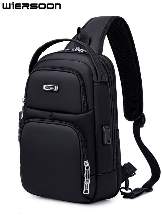Slouchy Men's Trendy Waterproof Leisure Password Men's Chest Bags