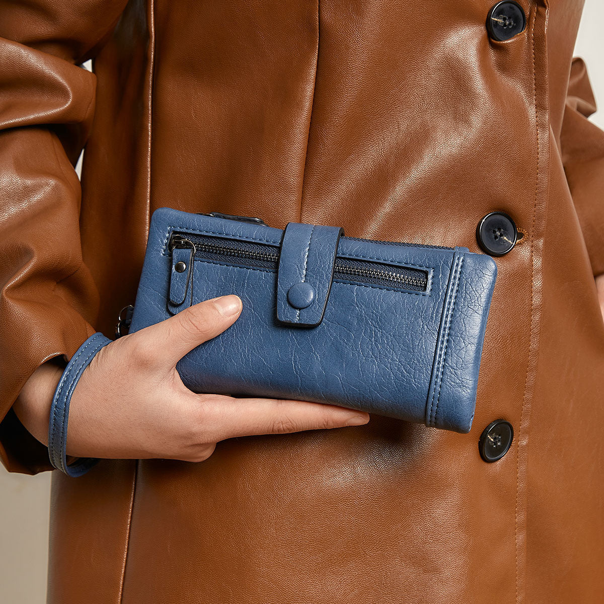 Women's Long Soft Leather Fashion Hasp Clutch Ladies Wallet
