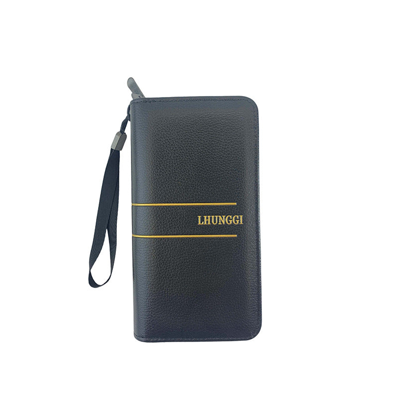 Men's Zipper Hand-held Solid Color Silk Screen Bags