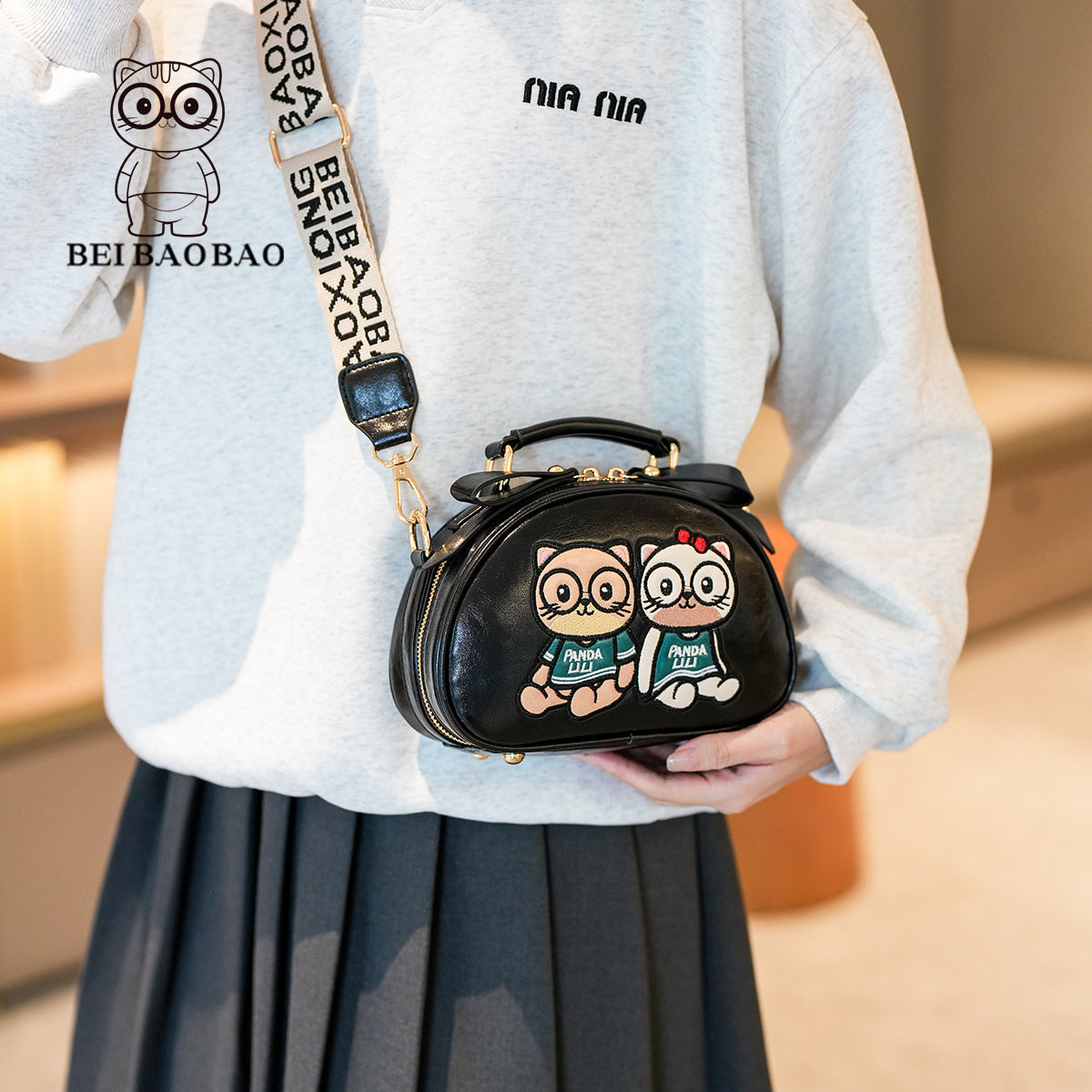 Women's Source Cartoon Bear Design Elegant Mature Women's Messenger Bag