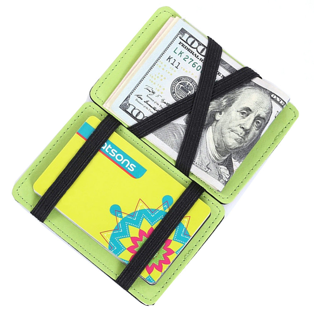 Men's Vertical Leather Magic Creative Large Bill Card Holder