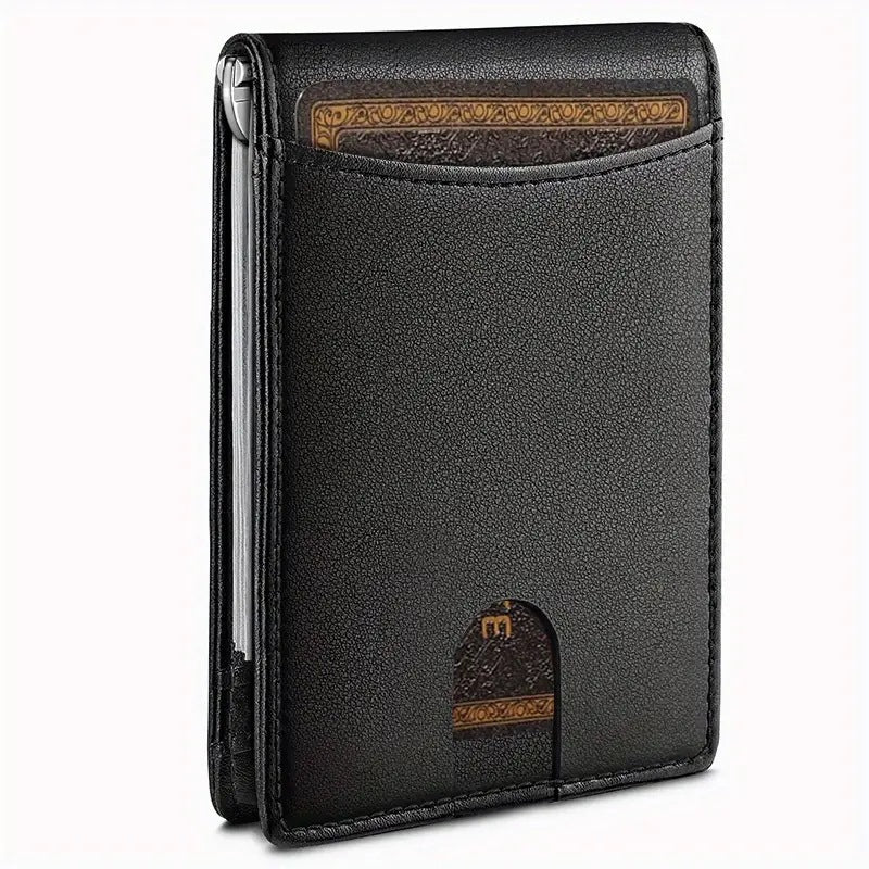 Men's Carbon Fiber Multiple Slots Gold Letter Card Holder
