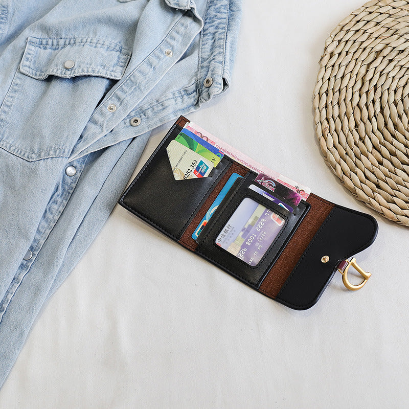 Women's Retro Korean Fashion Simple Short Credit Purses