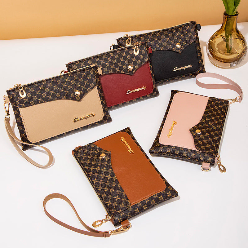 Women's Fashion Multifunctional Clutch Contrast Color Women's Messenger Bag