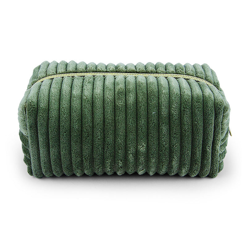 Bold Stripes Corduroy Plush Storage Large Bags